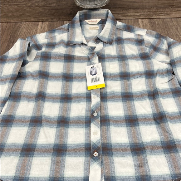 Weatherproof Vintage Blue and Brown Checkered Flannel Shirt - Picture 6 of 9